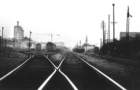 Villeurbanne, wagons sur l´ancienne voie ferrés de la ligne de l´Est